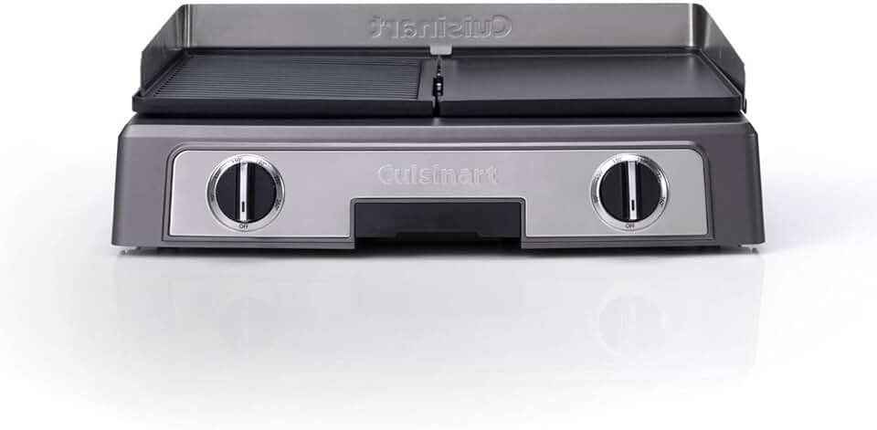 etezen - Plancha double face - grande taille - 2 zones, 260°C, plaque amovible