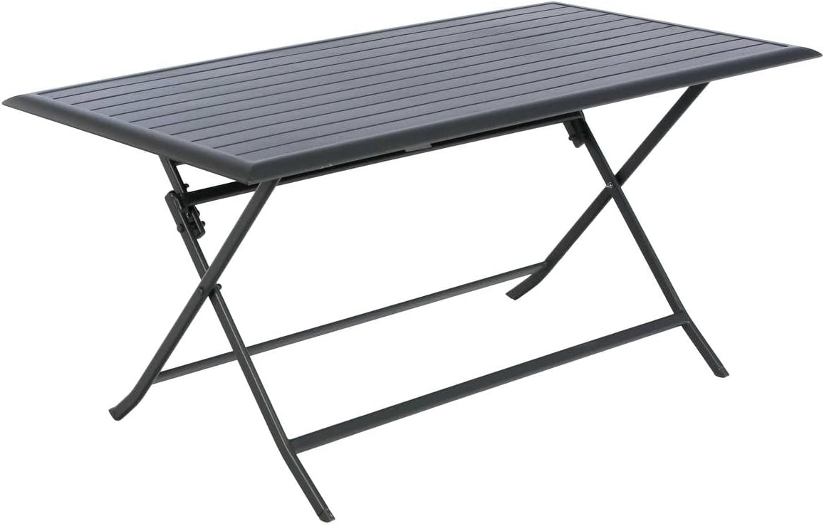 etezen - Azua table de jardin pliante 6 places, aluminium gris