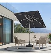 etezen Parasol de Jardin Extérieur Inclinable 2 x 2 m Carré, Parasol Droit avec Châssis en A...