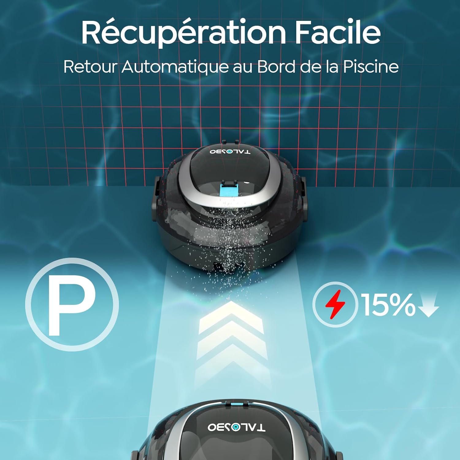 Robot piscine - S2 Série - 90 min autonomie, aspirateur sans fil