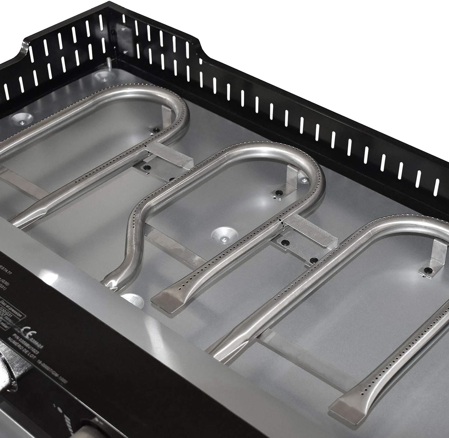 etezen - FINESTA - plancha gaz 3 brûleurs, plaque fonte, capot, récupérateur