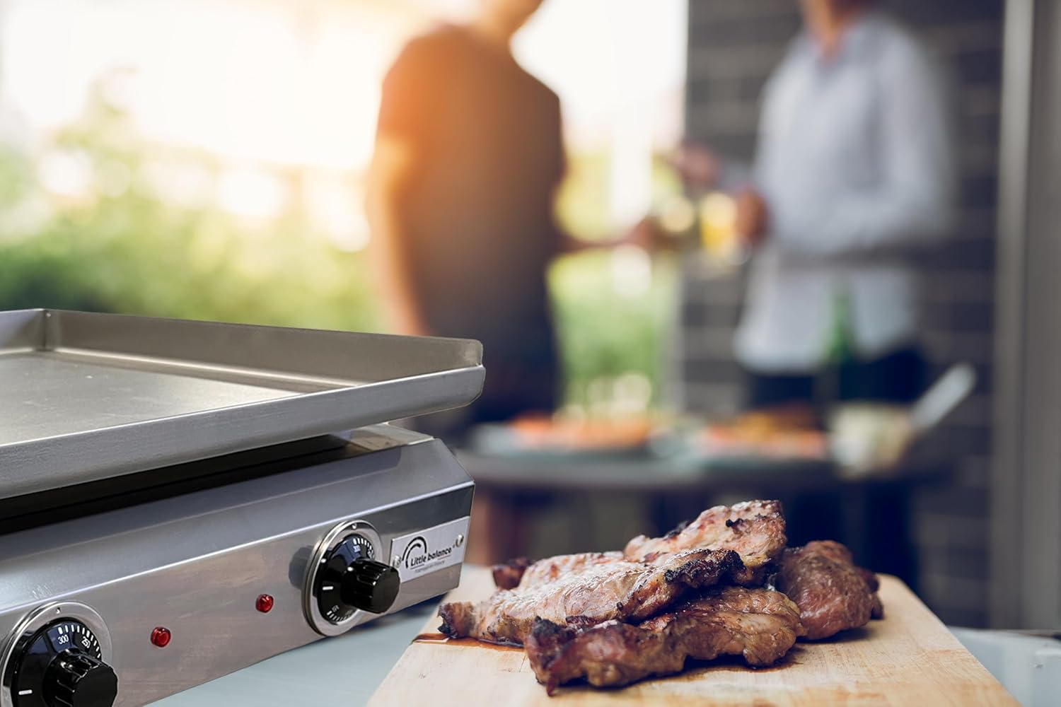 etezen - Plancha électrique 2 zones inox 3000W, 60x40cm - 8679
