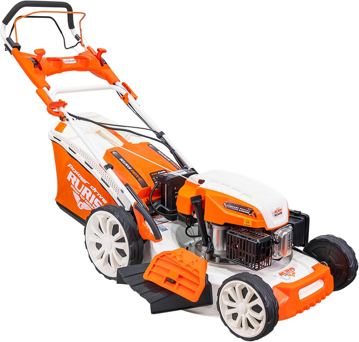 etezen Tondeuse à Gazon Thermique 5 en 1 Mulching 5,7 CV 196cc RX500S, Orange