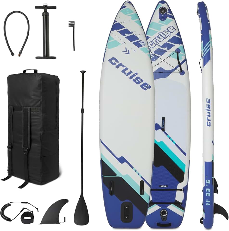 etezen Basics - planche à pagaie, 335x84 cm, kit accessoires complet, bleu