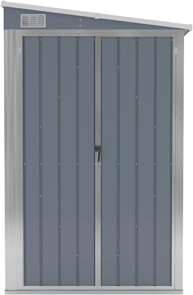 etezen Abri de Jardin Mural Gris 118x382x178 cm Acier galvanisé, Maison & Jardin, Pelouses & Jardins, Vie en extérieur, Structures extérieures, Cabanes & abris de Jardin, Gris, (Poids 47.9KG)