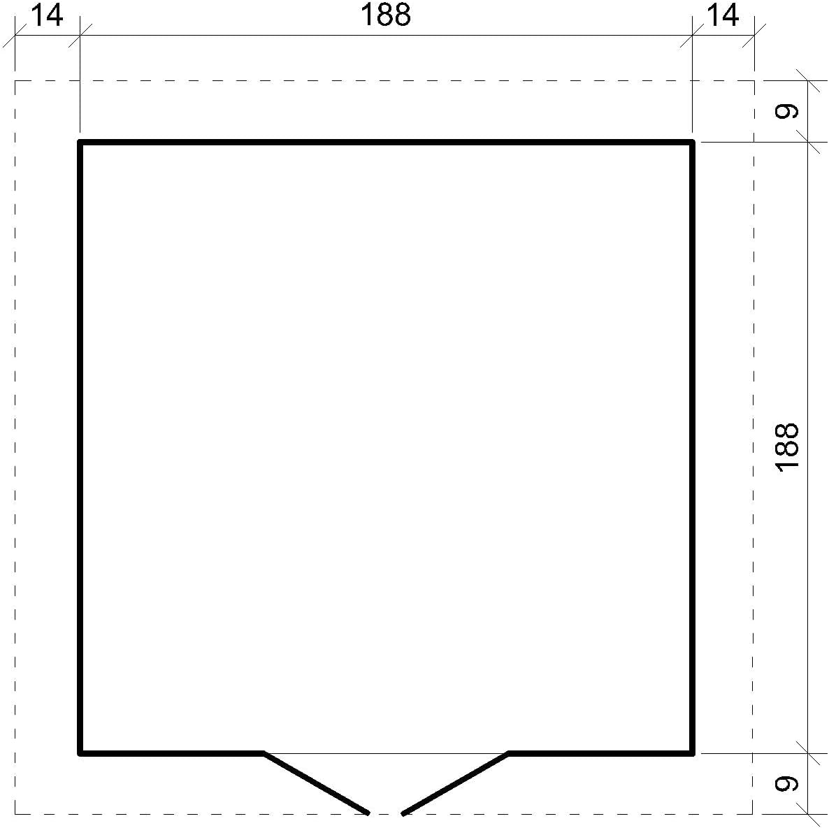 Abri de Jardin en Bois - Stockage extérieur I216xL206xH218 cm/ 3.53 m2 Petit abri à Outils, Local à vélos - etezen M343