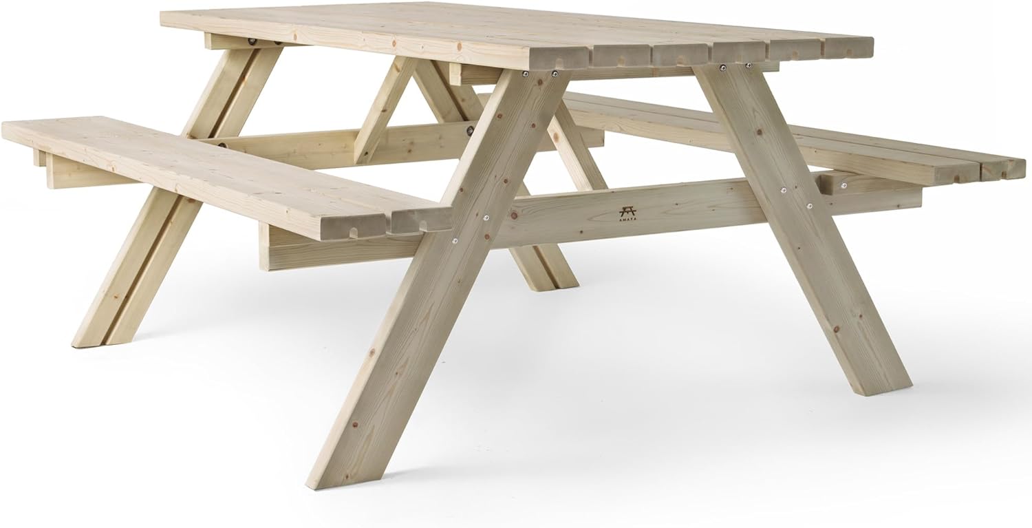 Table de Pique-Nique - Collection UNGURS - Résistante aux intempéries - Sièges pliants, idéale jardin_extérieur - etezen-