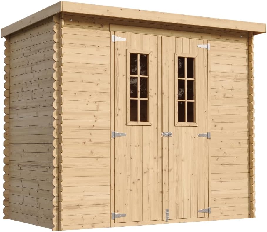 Abri de Jardin en Bois avec Sol TRAITÉ - Stockage extérieur l239xL142xH200cm/2.63 m2 - Petit abri à Outils, Local à vélos - etezen M310C+M310G