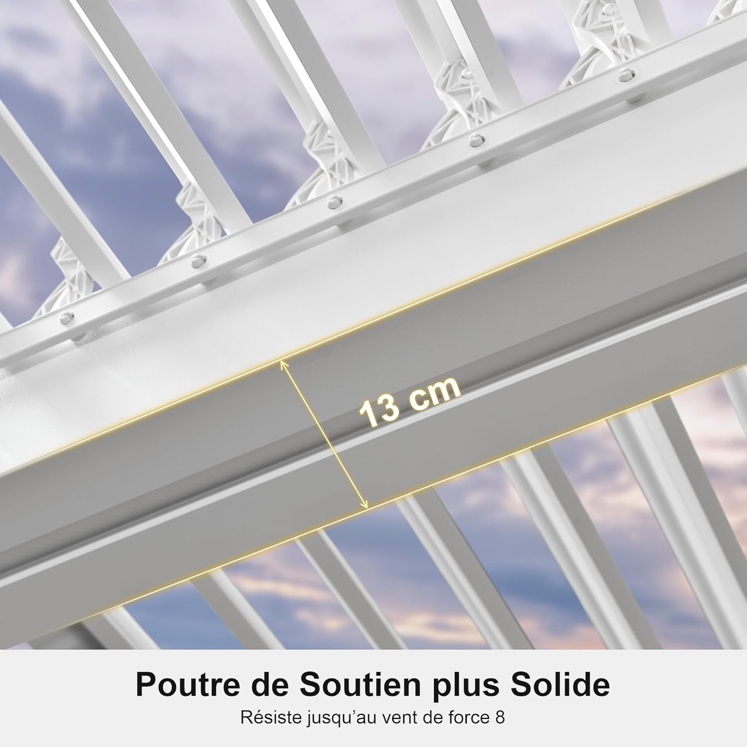 etezen - pergola bioclimatique - 4,6x3,3 m - alu, lames orientables, éclairage intégré