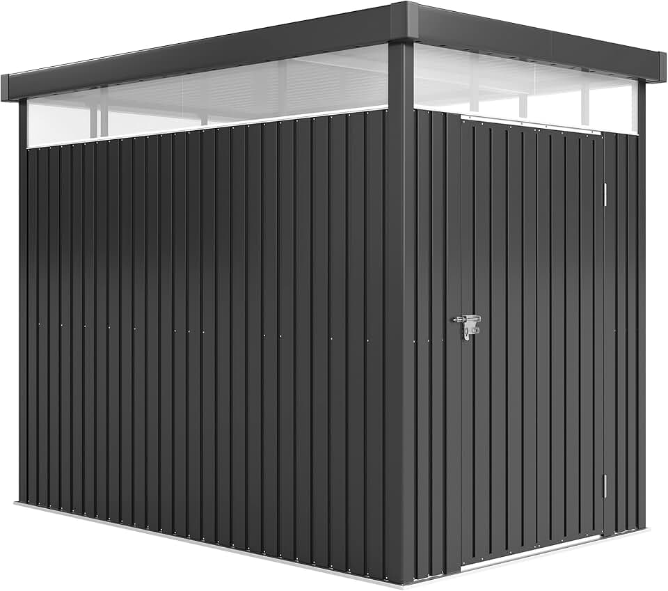etezen - Abri de jardin galvanisé - 4m² - toit, fenêtres, porte verrouillable