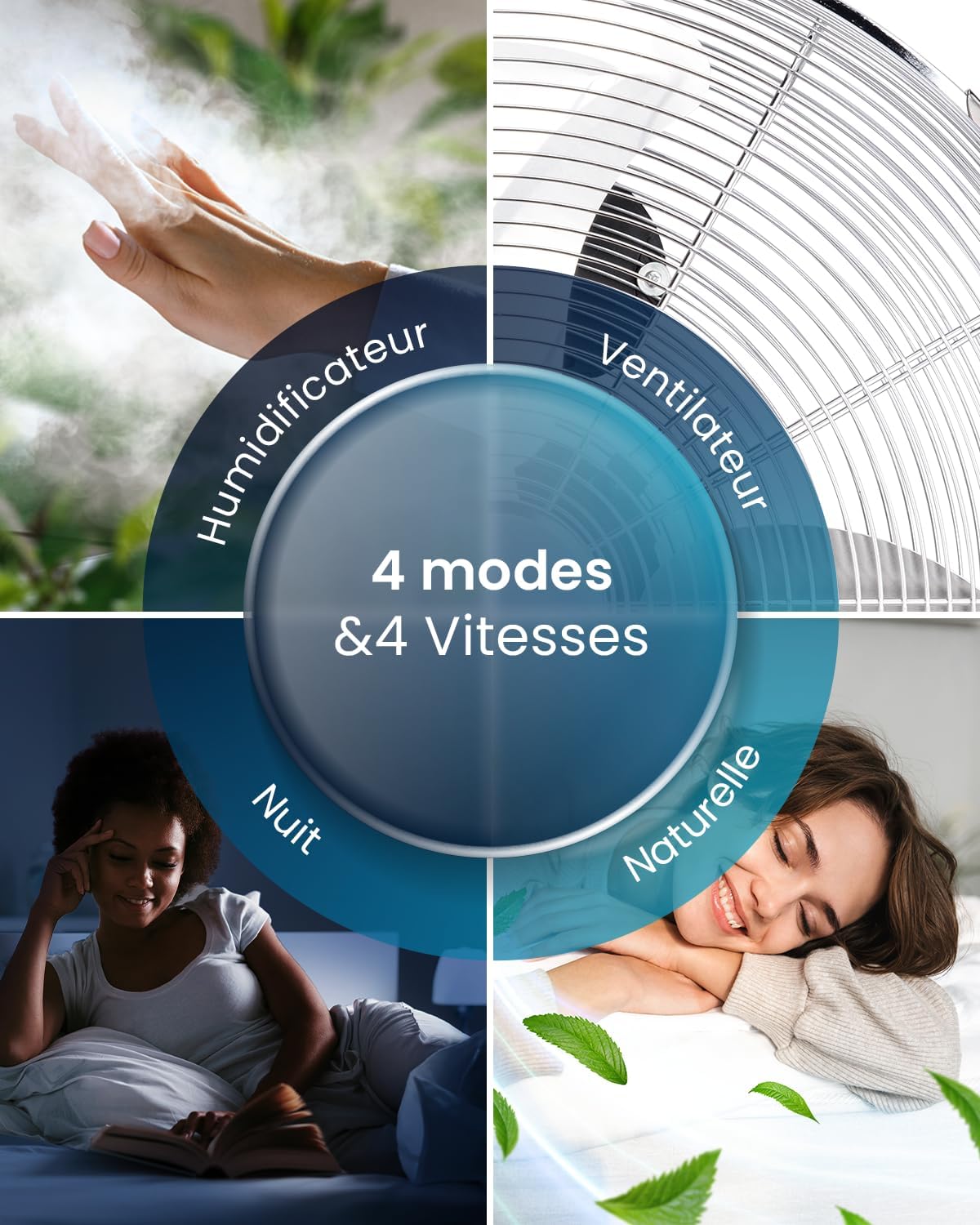 etezen OmniAir Rafraichisseur d’Air 7L 3en1, 7 Vitesses, 3 Modes, Oscillant, Minuterie 10h, Climatiseur Mobile Sans Évacuation, Silencieux, Sans Conduit, Ventilateur Refroidisseur d'Air