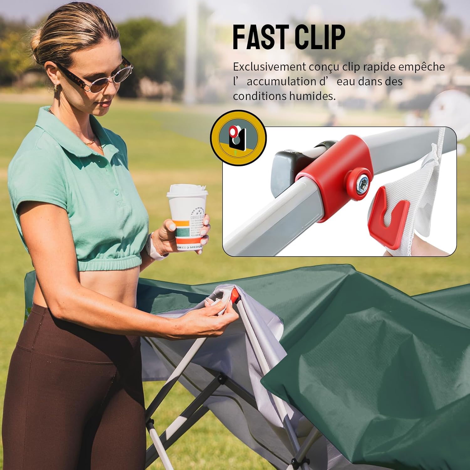 etezen Tonnelle Pliante 3x3 Imperméable, Barnum Pliant de Jardin Exterieur, Pop-Up Gazebo avec Sac de Rangement, UPF 50+, avec 4 Parois Latérales Amovible, 4 Sac de Sable, Vert Forêt
