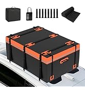 etezen Coffre de Toit Voiture Souple 600 L, Sac de Toit Pliable et Étanche 500D PVC, Tapis Ant...