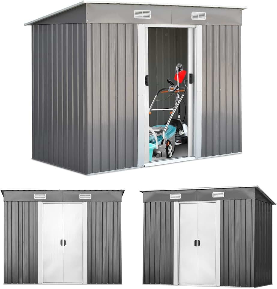 etezen - abri de jardin acier galvanisé 238x131x181cm, ventilé, double porte - RELAX4LIFE3,11㎡