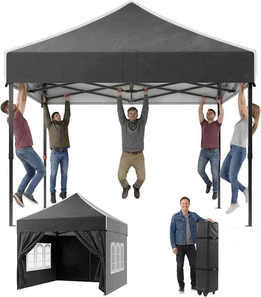 etezen - Tonnelle pliante série jardin 3x3m, cadre robuste, toit haut