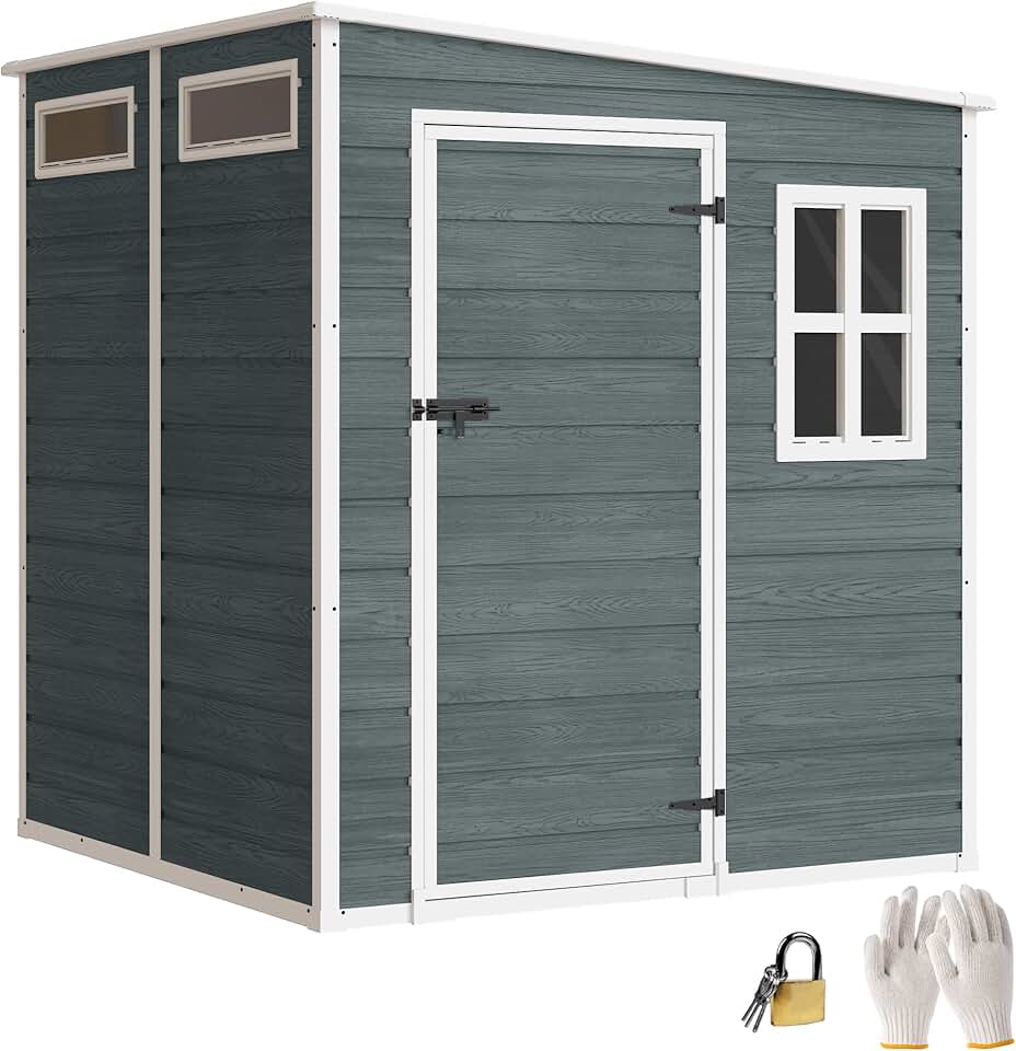 etezen - abri jardin résine, 3,3m², alu, plancher, fenêtres, 182x182x183cm