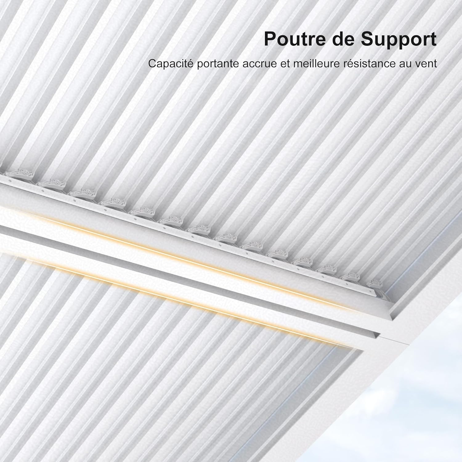 etezen - Pergola bioclimatique aluminium 4,6x3,3m, lames orientables, blanc