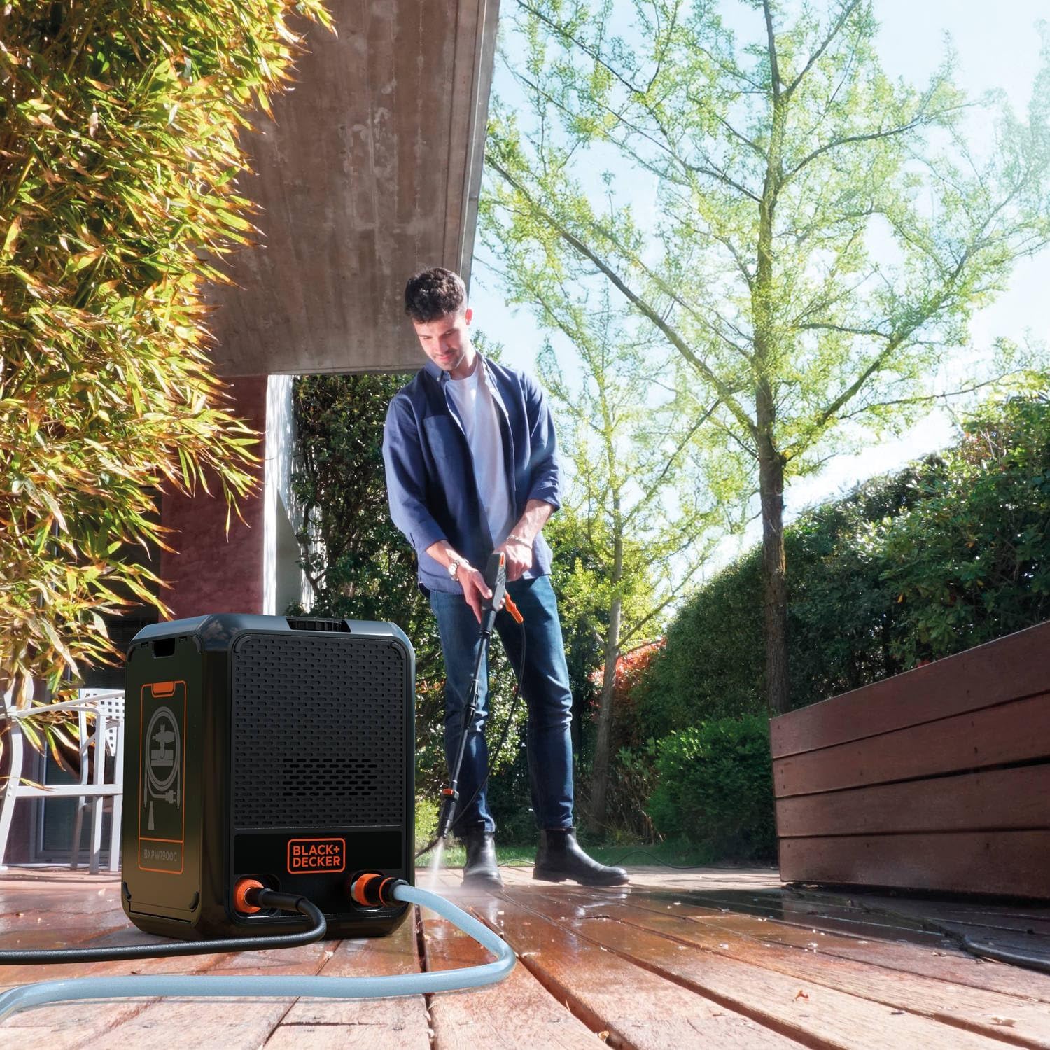 etezen Nettoyeur Haute Pression BXPW1900C, Compact, pour la Voiture et l’extérieur de la Maison, Pression Max. 150 Bar, Débit Max. 460 l/h, Puissance absorbée 1 900 W