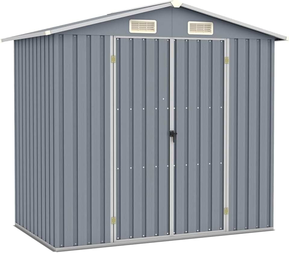 etezen - Abri de jardin acier 205x129x183 cm, gris, stockage outils